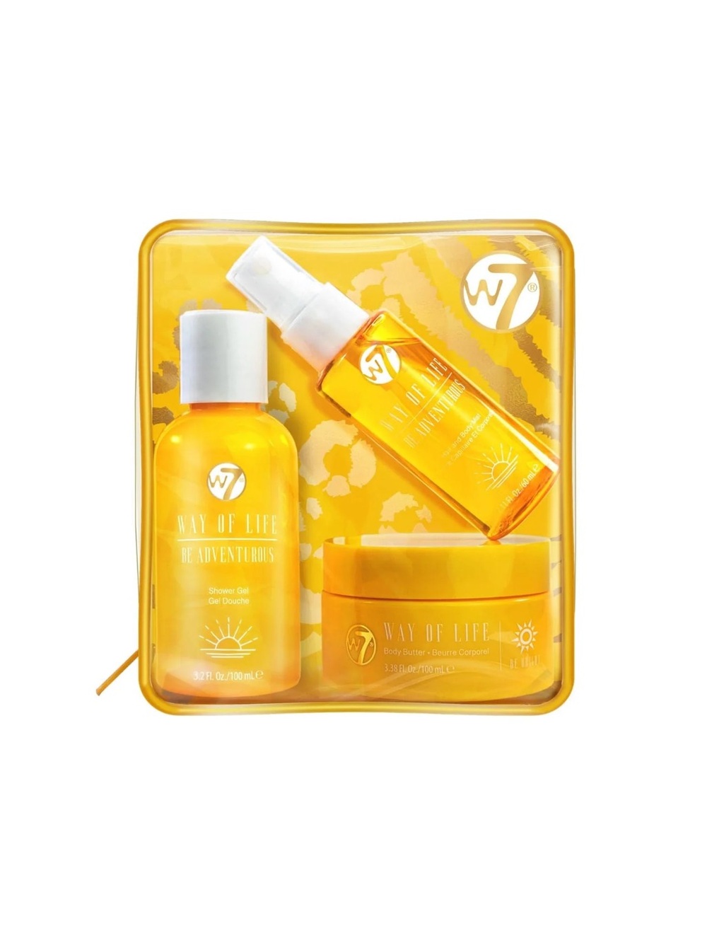W7- Way of Life Be Adventurous Women Skincare Moisturizer Set - Yellow